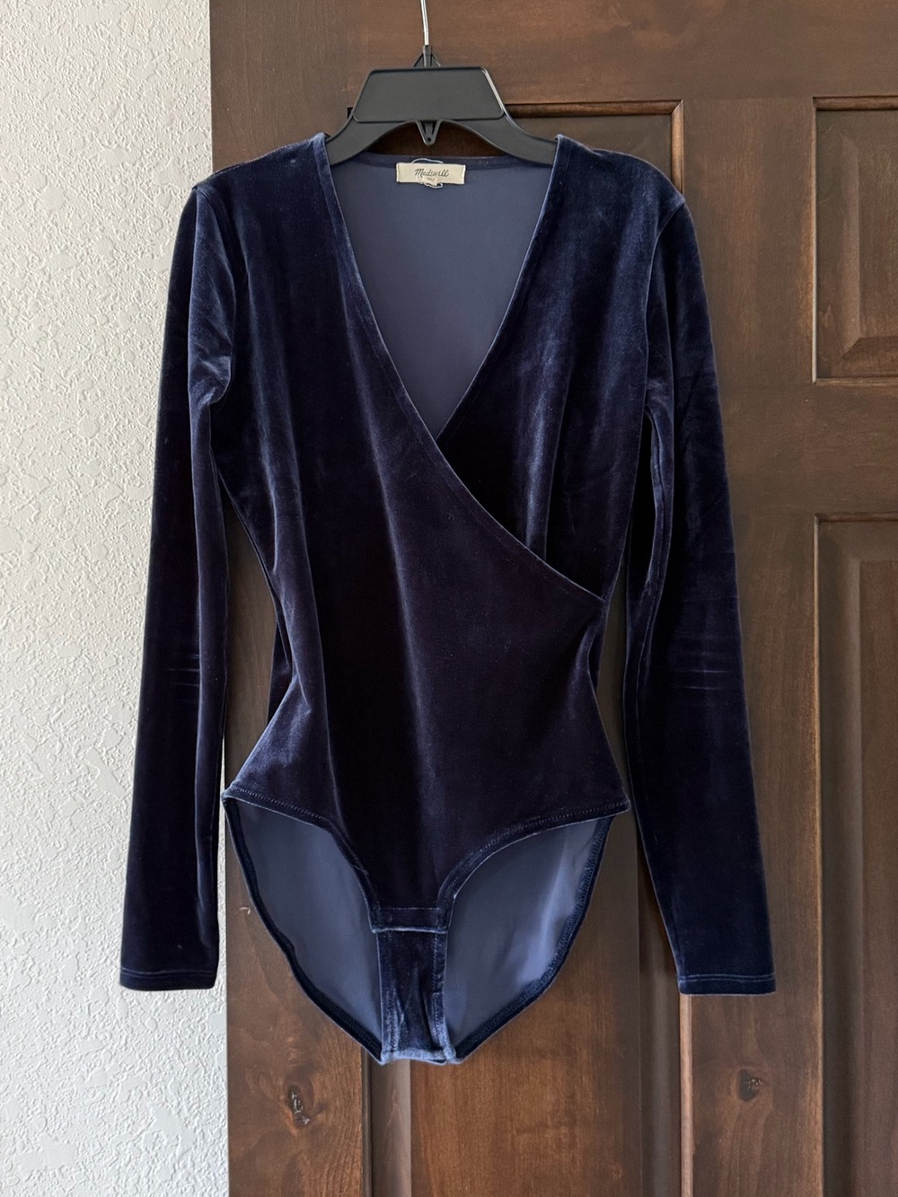 Madewell Navy Ribbed Long Sleeve Bodysuit